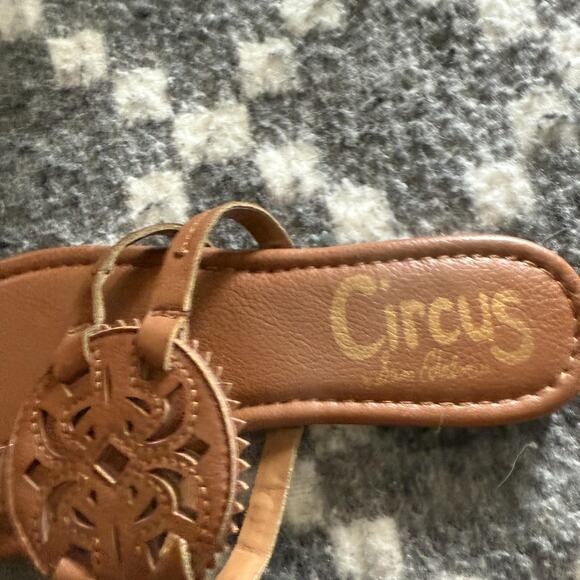 Circus by Sam Edelman Shoes Womens Size 8 Brown Cutout Sandals Slip On Summer - Picture 3 of 5